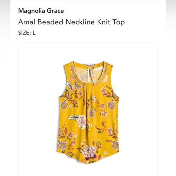 NWT beaded neckline sleeveless top - Picture 2 of 6